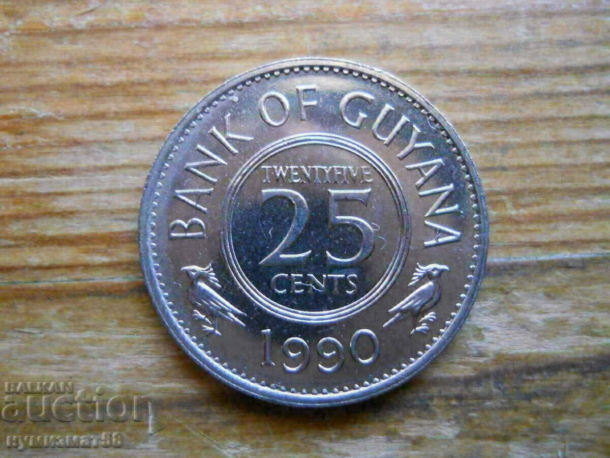 25 cents 1990 - Guyana