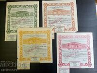 4 Jewish Bonds Abbr. certificate 1945 1000-50 thousand