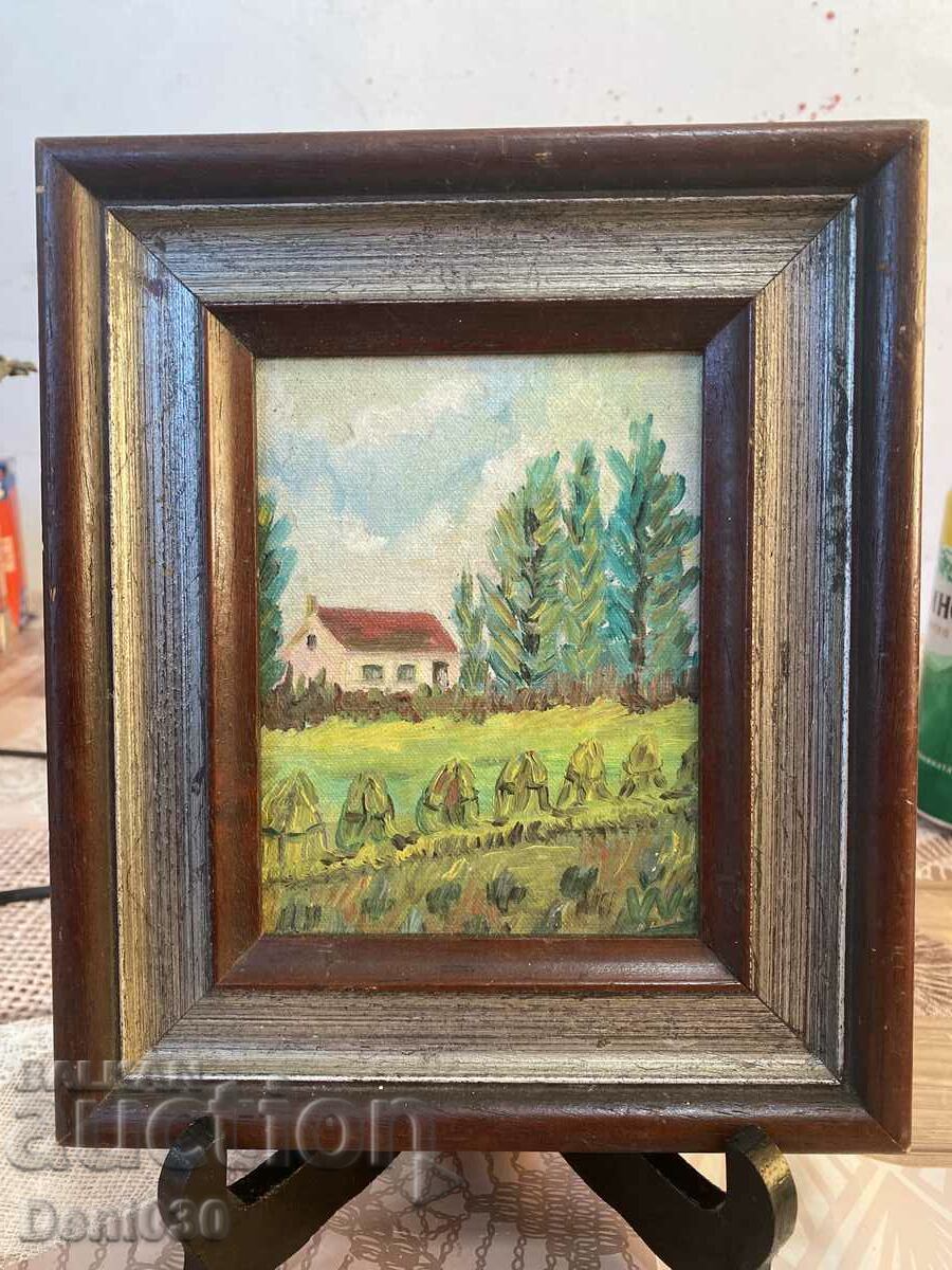 Small original oil painting on wood