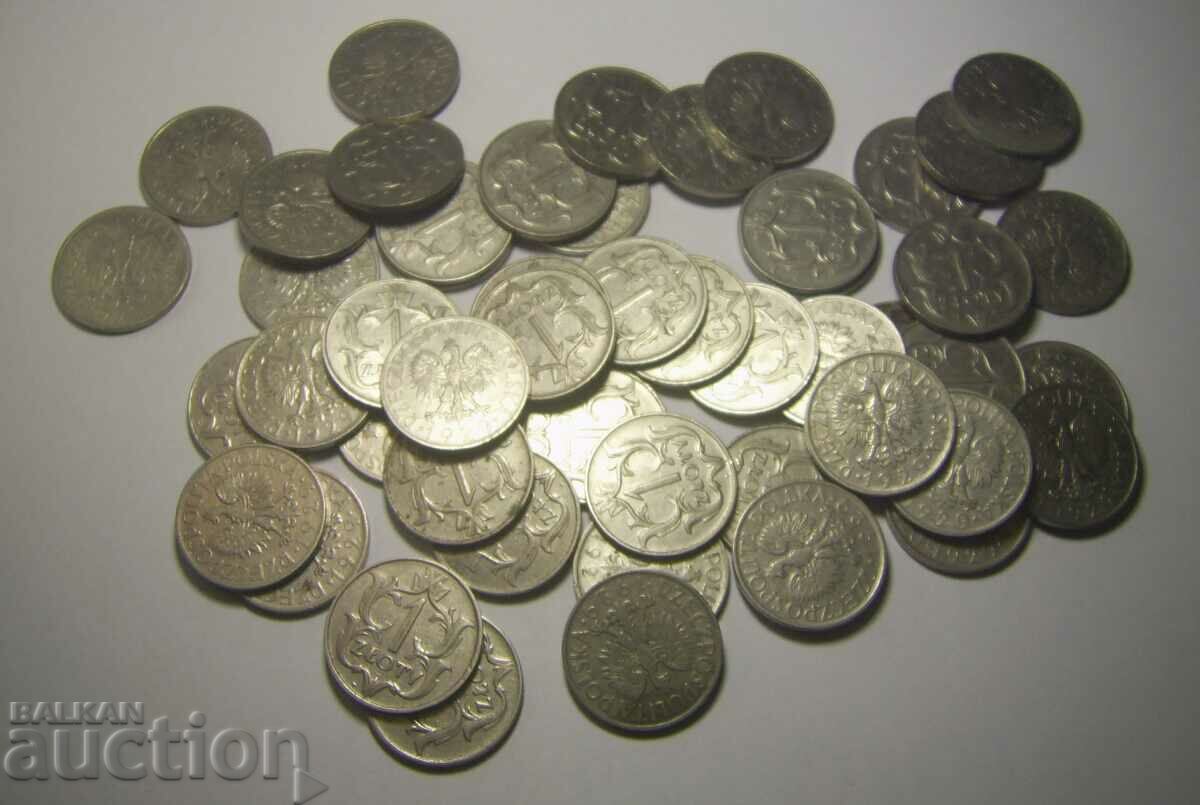 BZC! Poland Lot 50 x 1 zloty 1929 coins