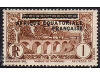 French Equat Africa-1937-Moyen Congo, cu etichetă AEF, MLH