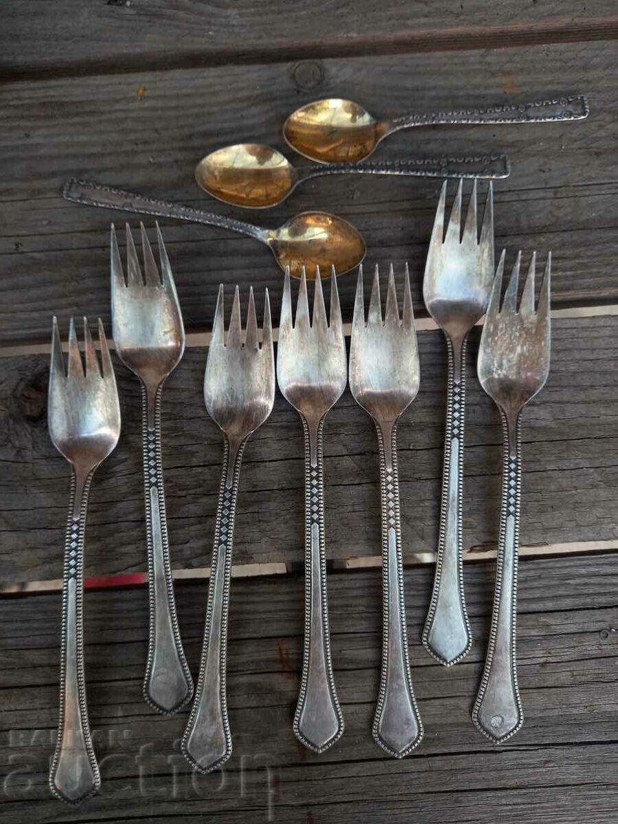 Thick silver-plated USSR forks and spoons