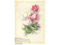 Old card - flowers - Cyclamen