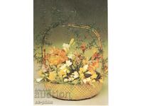 Old card - flowers - Basket of flowers