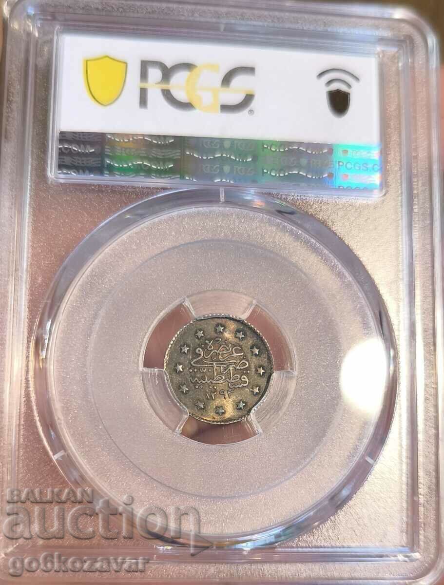Аукцион Османска Империя 1 куруш  1293-1903 (28) PCGS MS 63