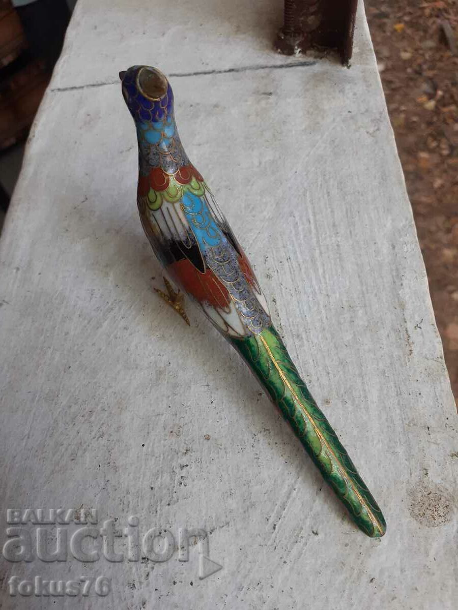 Chicken bird cloisonné bronze cellular enamel - 5