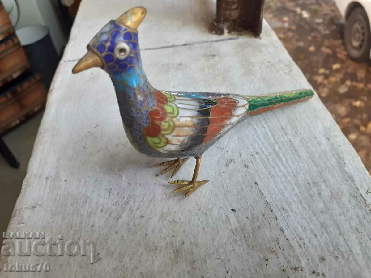 Chicken bird cloisonné bronze cellular enamel - 6