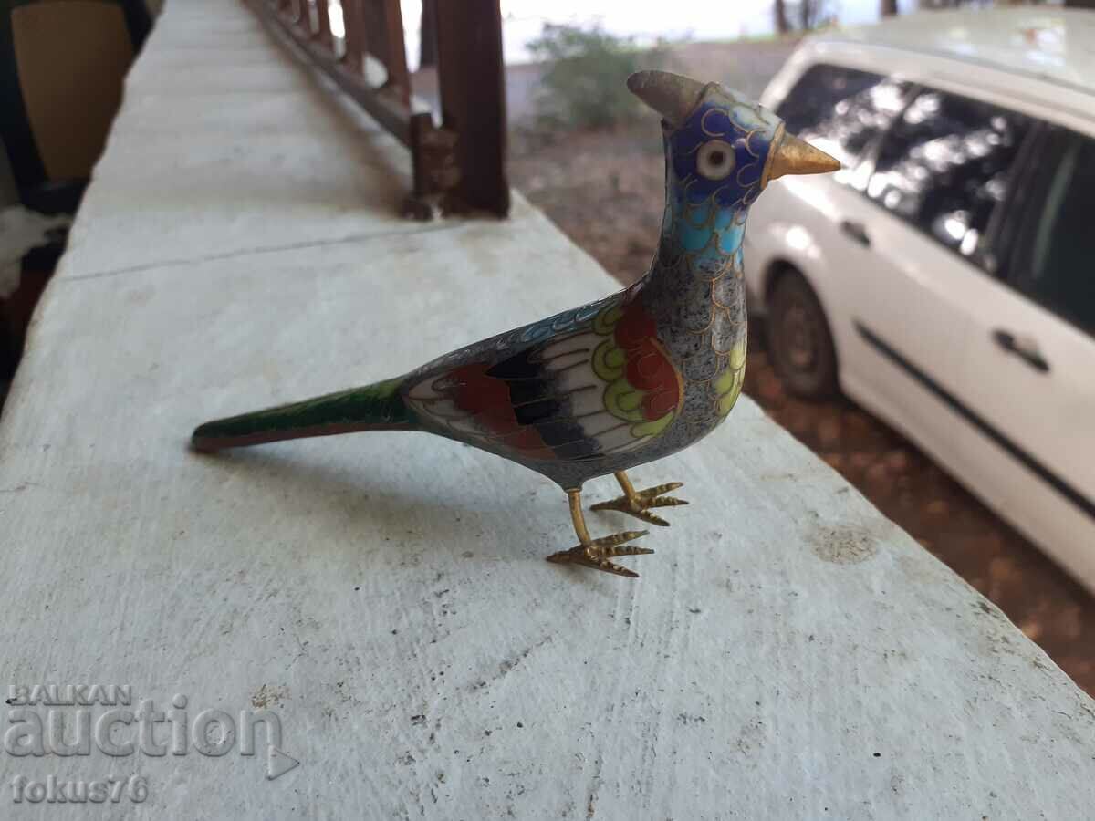 Chicken bird cloisonné bronze cellular enamel - 7