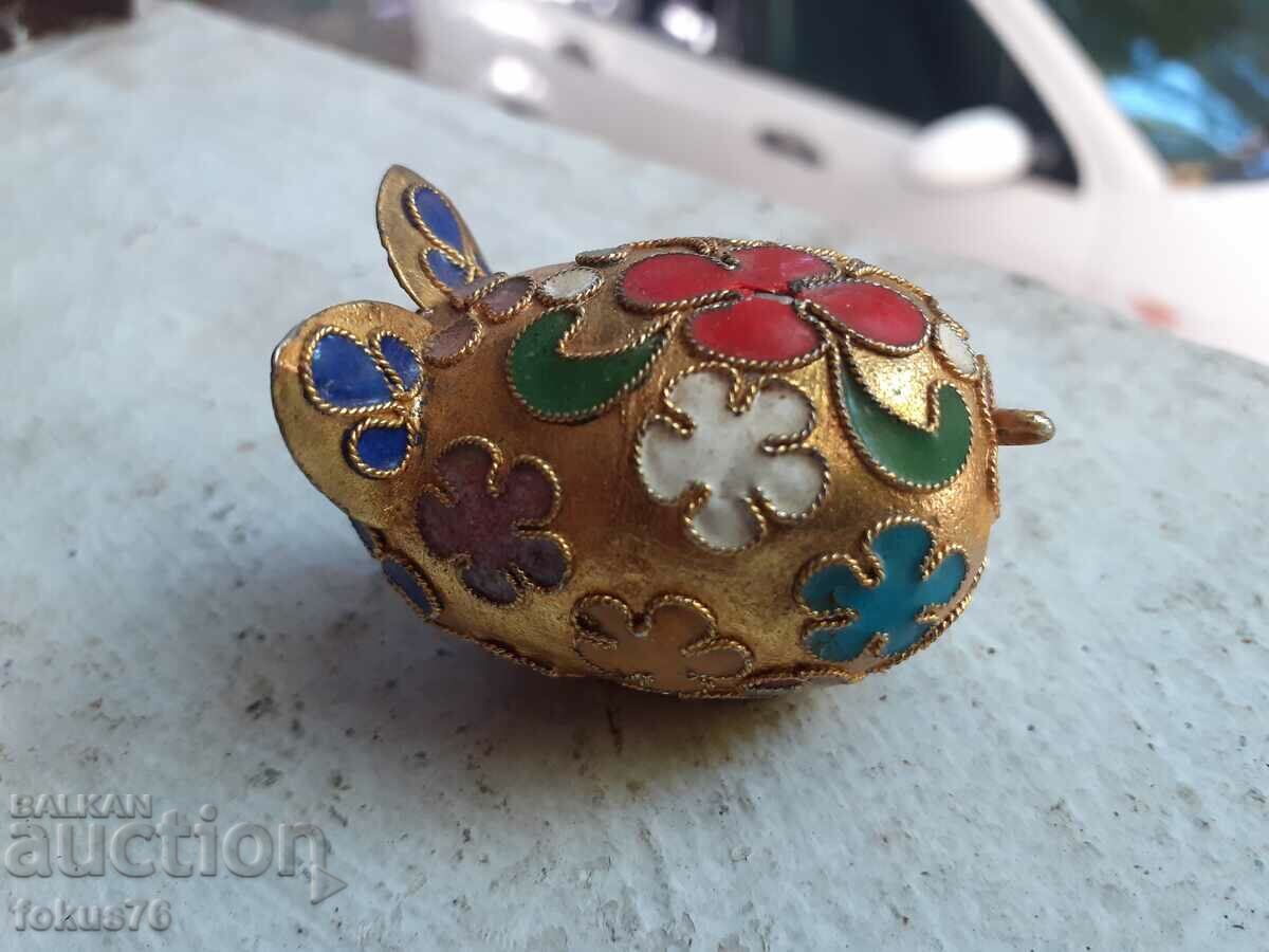 Piglet miniature cloisonné bronze cellular enamel - 5 Piglet miniature cloisonné bronze cellular enamel - 5