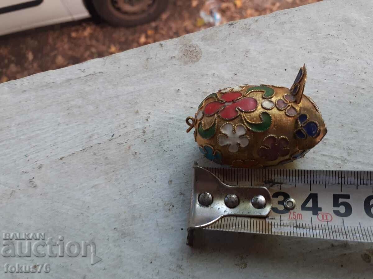 Piglet miniature cloisonné bronze cellular enamel - 7 Piglet miniature cloisonné bronze cellular enamel - 7