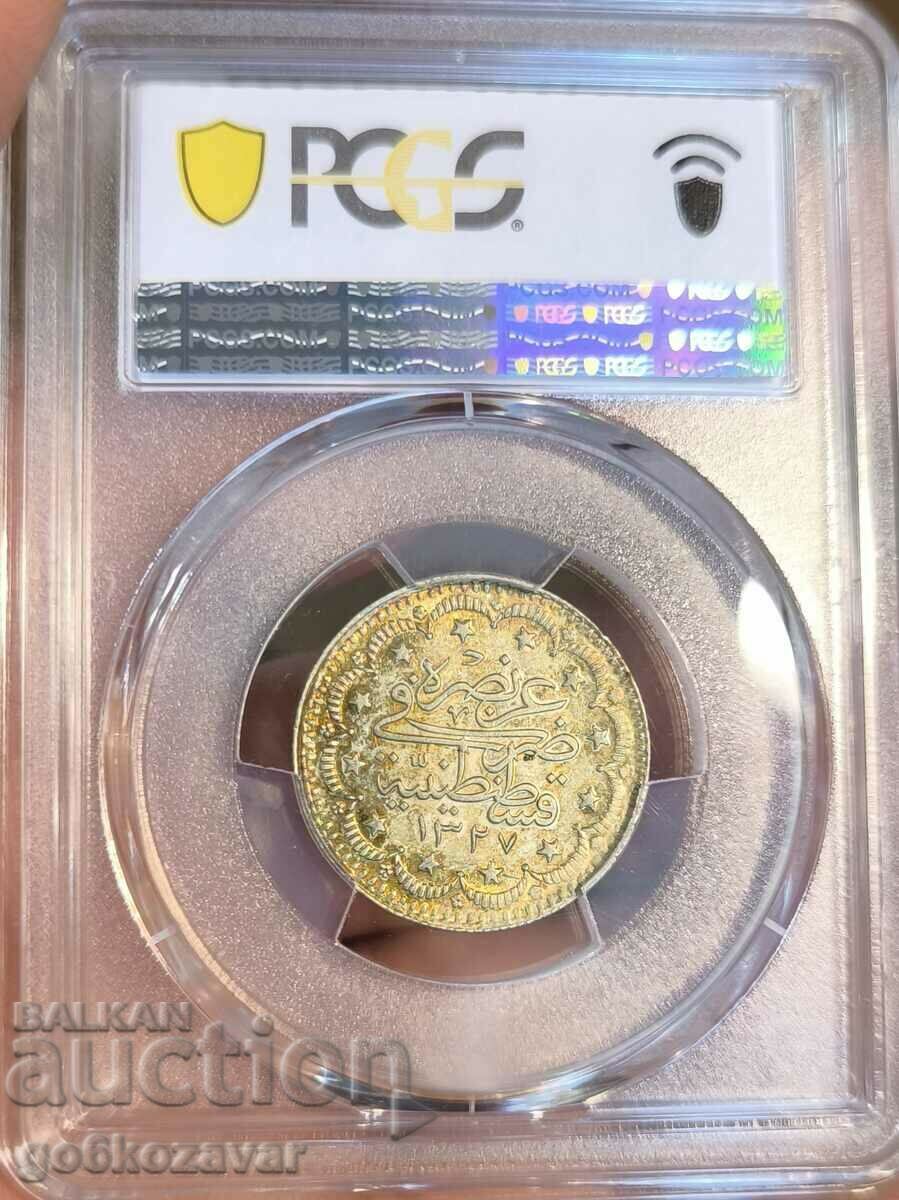 Auction Ottoman Empire 5 Kurusha Silver 1914 Top PCGS MS 63 R Auction Ottoman Empire 5 Kurusha Silver 1914 Top PCGS MS 63 R