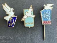 38750 USSR lot 3 signs with doves fight for peace enamel