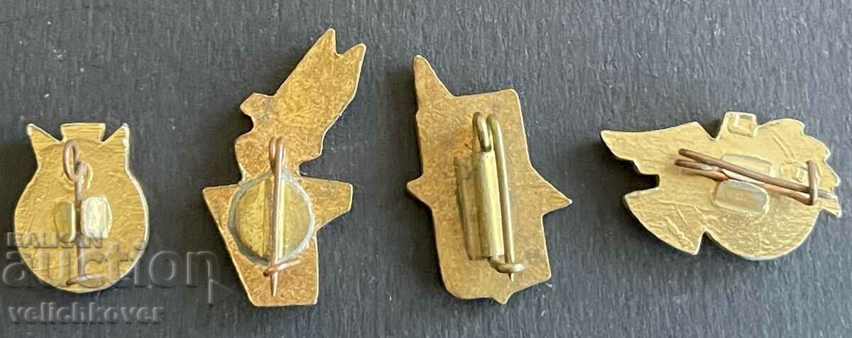 38751 USSR lot 4 signs with doves struggle for peace enamel with price 15.00 BGN | € 7.67 38751 USSR lot 4 signs with doves struggle for peace enamel with price 15.00 BGN | € 7.67