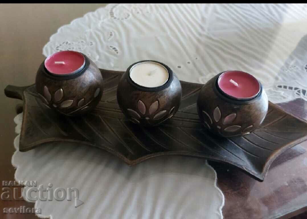 New candle holder with three candles