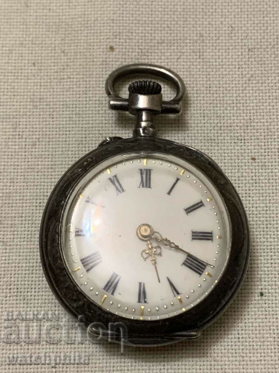 Silver Swiss pocket watch. Rare. It works