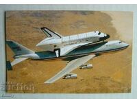 Airplane card Boeing 747SCA - Space Shuttle Challenger