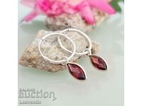 5231 Silver earrings rings with Garnet