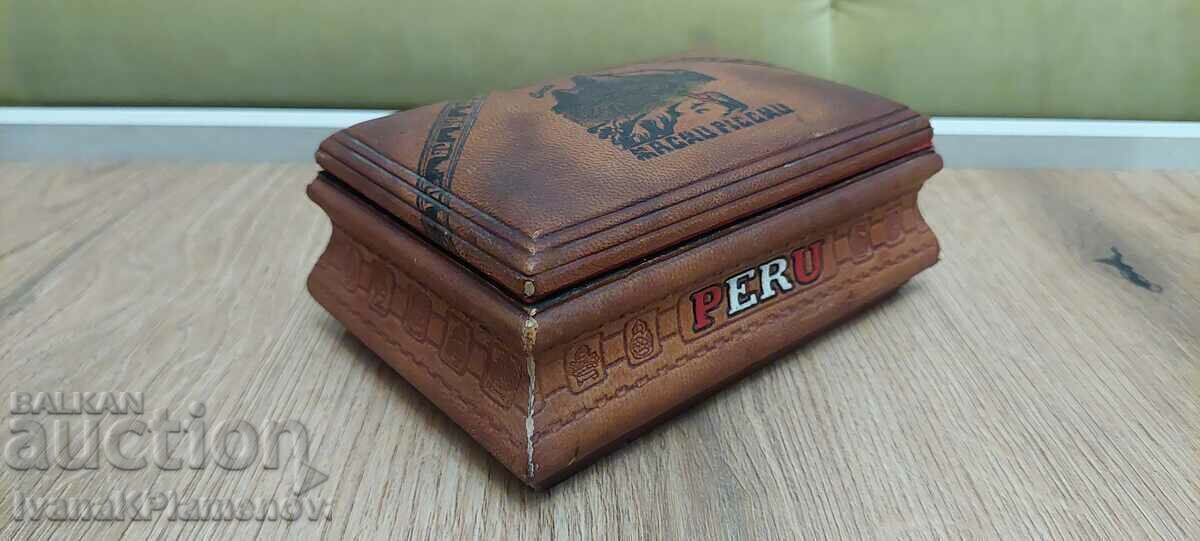 Auction Leather wrapped collector's box Auction Leather wrapped collector's box