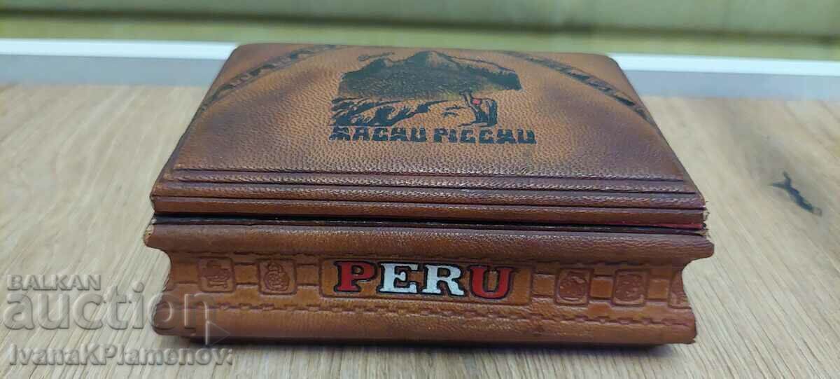 Leather wrapped collector's box Leather wrapped collector's box