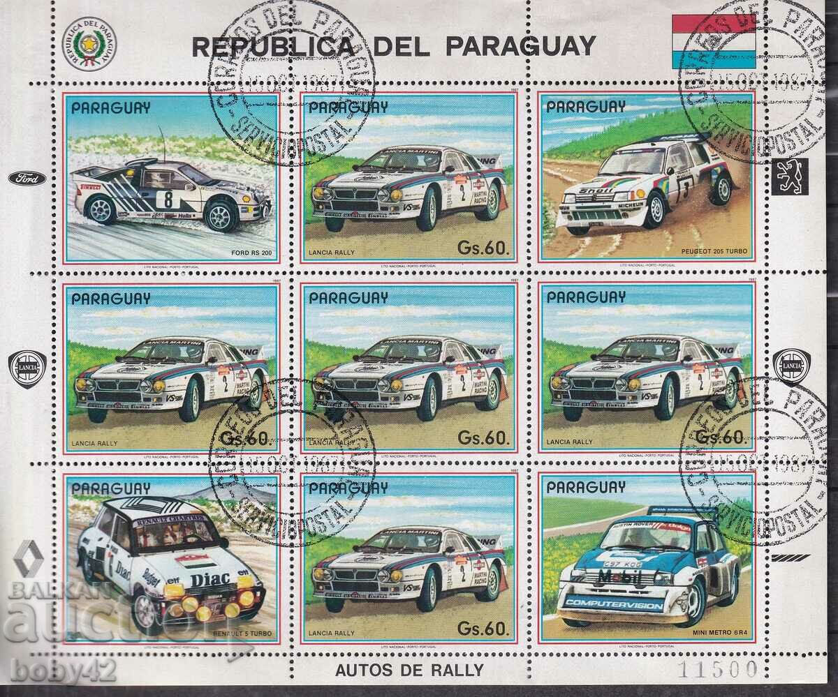 Cars - Paraguay - μπλοκ φύλλο 1987