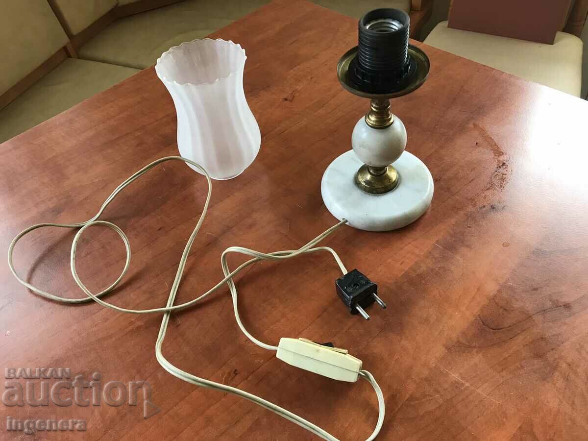 Auction SOCA ANTIQUE MARBLE AND BRONZE NIGHT LAMP WITH LABEL-WORKS Auction SOCA ANTIQUE MARBLE AND BRONZE NIGHT LAMP WITH LABEL-WORKS