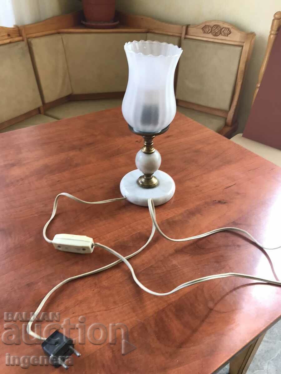 SOCA ANTIQUE MARBLE AND BRONZE NIGHT LAMP WITH LABEL-WORKS SOCA ANTIQUE MARBLE AND BRONZE NIGHT LAMP WITH LABEL-WORKS