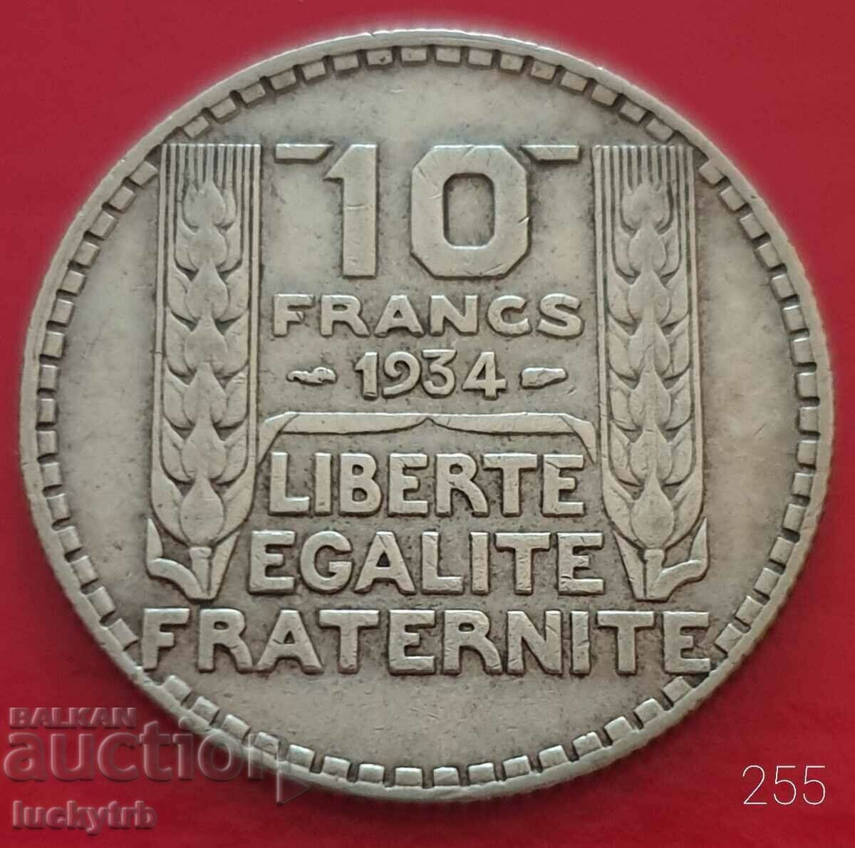 10 francs 1934 - France - Silver