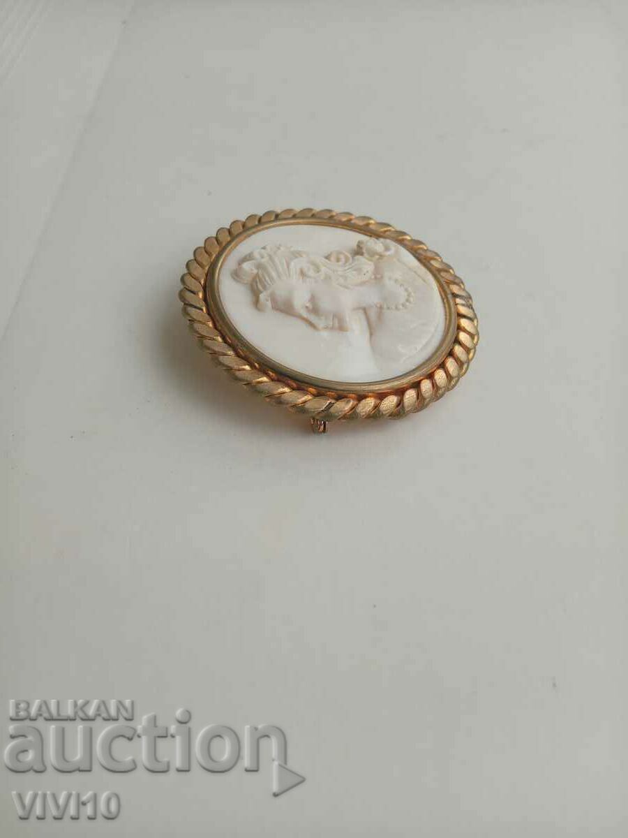 Huge brooch, Gilding, bone 1900 with price € 40.00 | 78.23 BGN