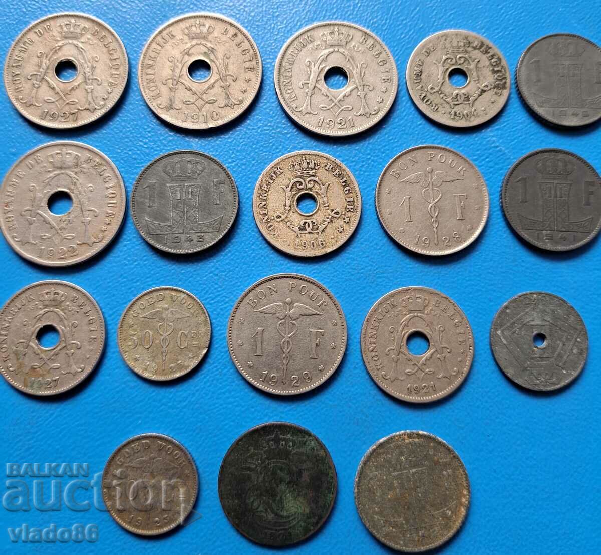 Lot of old Belgian non-recurring coins