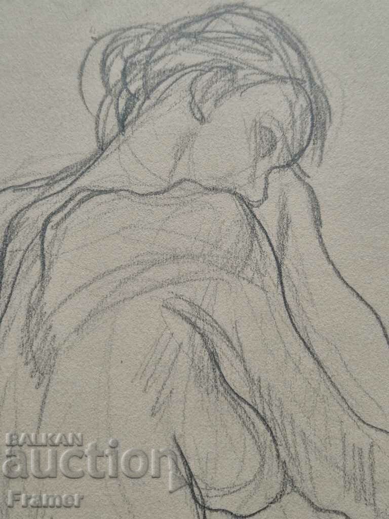 Auction SVETLIN RUSEV 1933-2018 Dreaming Original drawing 1990s Auction SVETLIN RUSEV 1933-2018 Dreaming Original drawing 1990s