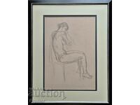 SVETLIN RUSEV 1933-2018 Dreaming Original drawing 1990s