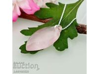 Silver necklace with rose quartz