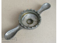 Old metal stopper for jars, bottles, aluminum, preserved