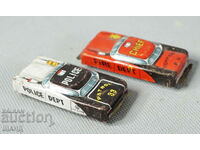 2 Old Japanese metal toy model police car