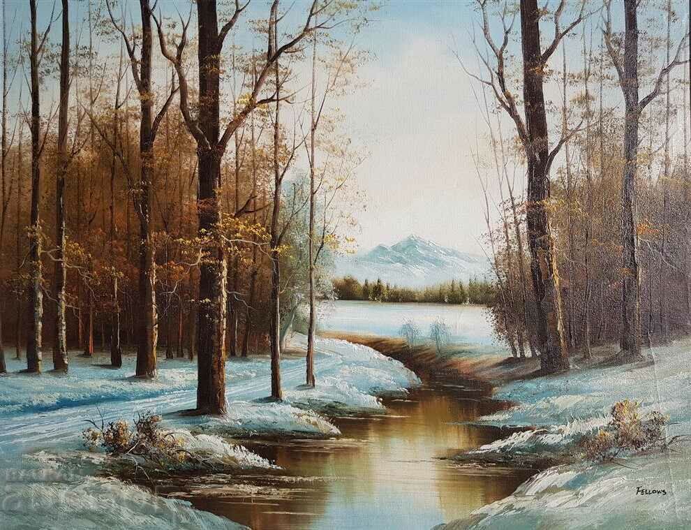 A beautiful Winter Landscape painting by Fellows in oil paints with price 640.00 BGN | € 327.23 A beautiful Winter Landscape painting by Fellows in oil paints with price 640.00 BGN | € 327.23