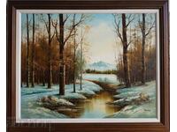 A beautiful Winter Landscape painting by Fellows in oil paints