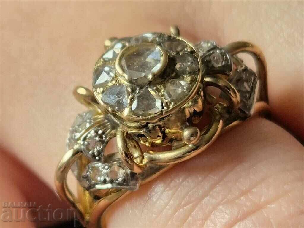 18K GOLD WITH DIAMONDS BEAUTIFUL ELEGANT STYLISH RING - 6 18K GOLD WITH DIAMONDS BEAUTIFUL ELEGANT STYLISH RING - 6