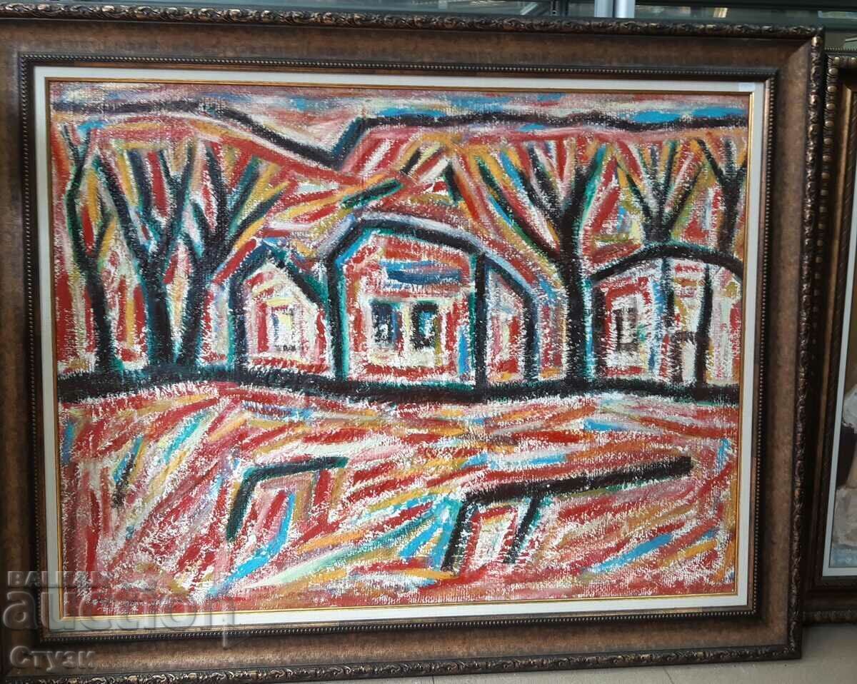 An old painting in the style of Genko Genkov, oil on canvas, 73x94 cm An old painting in the style of Genko Genkov, oil on canvas, 73x94 cm