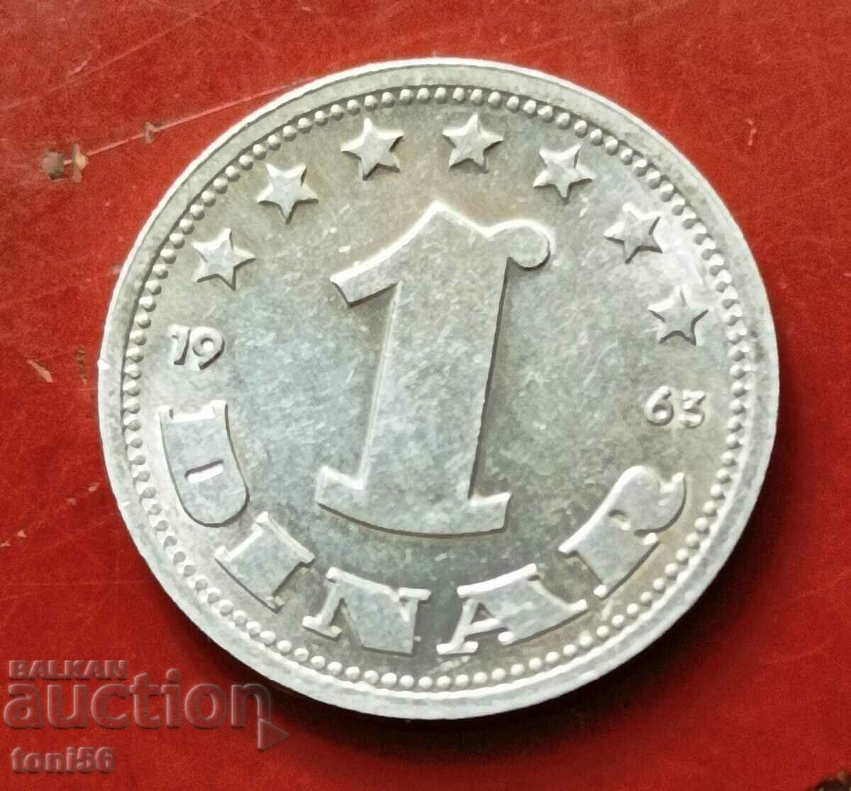 Yugoslavia - 1 dinar 1963 UNC