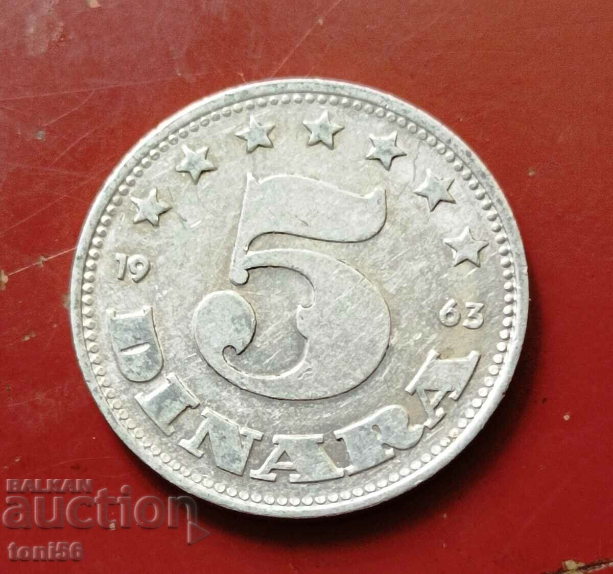 Yugoslavia - 5 dinars 1963