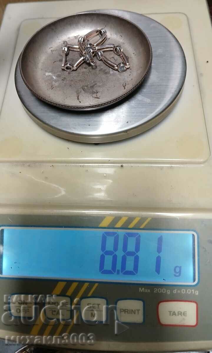 SILVER WOMEN'S BRACELET WITH AMETHYSTS IN BOX - 7 SILVER WOMEN'S BRACELET WITH AMETHYSTS IN BOX - 7