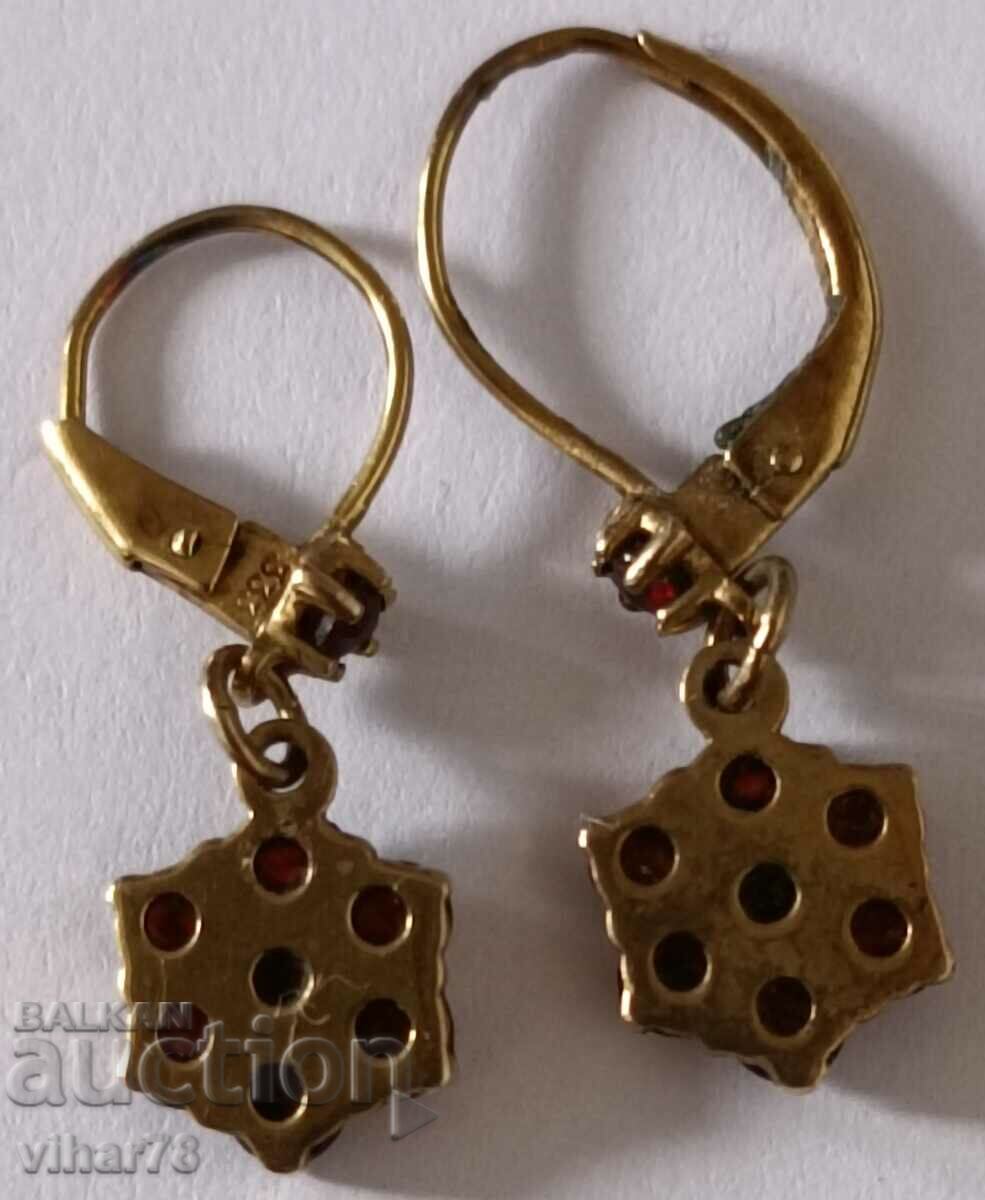 Cercei din aur de 8 carate cu granate boem - 5 Cercei din aur de 8 carate cu granate boem - 5
