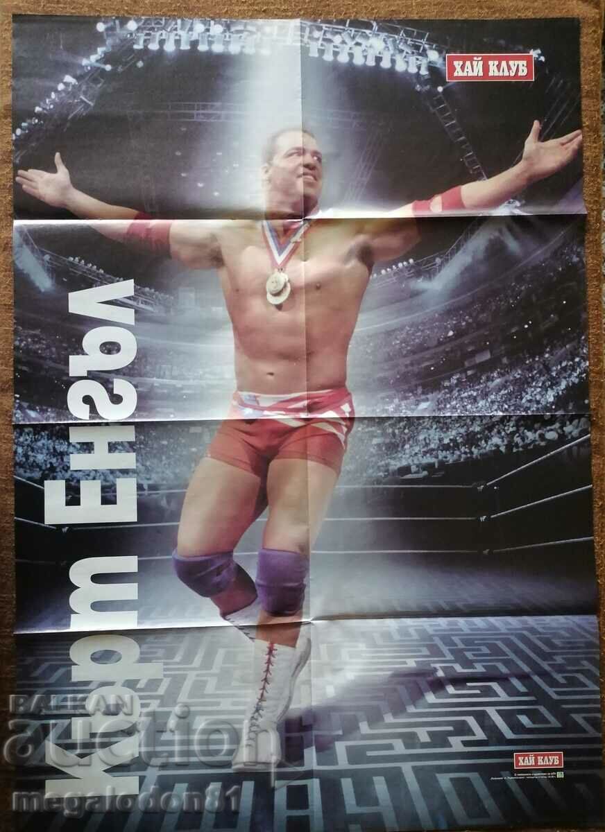 Poster from High Club magazine - Kurt Angle, wrestling