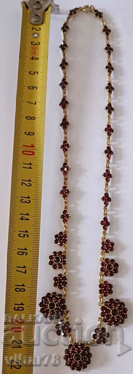 Bohemian garnet silver plated necklace - 5 Bohemian garnet silver plated necklace - 5