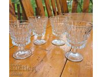 4 old glass soca glasses