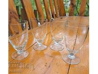 4 old glass soca glasses