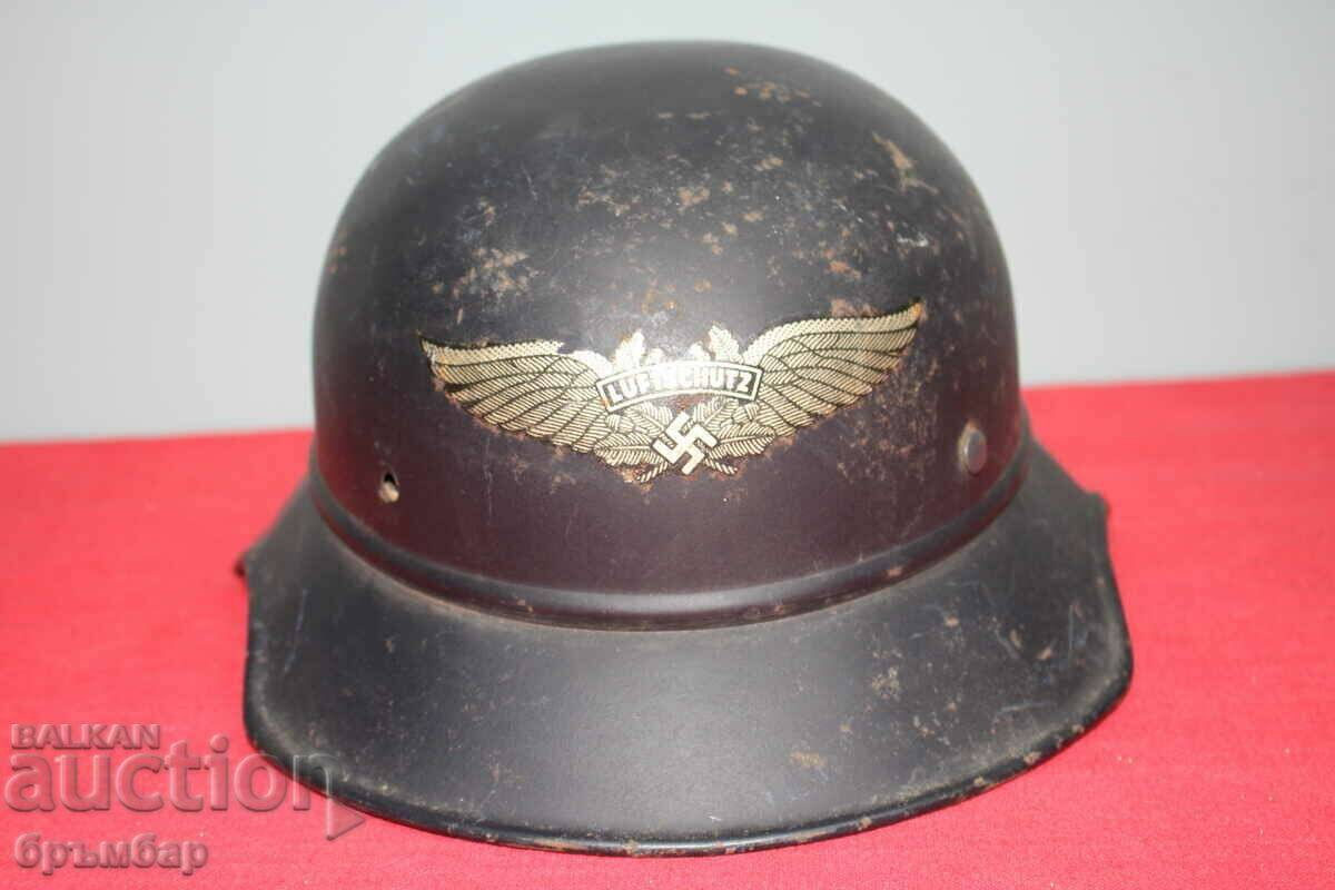 German Luftschutz helmet in original color. Complete