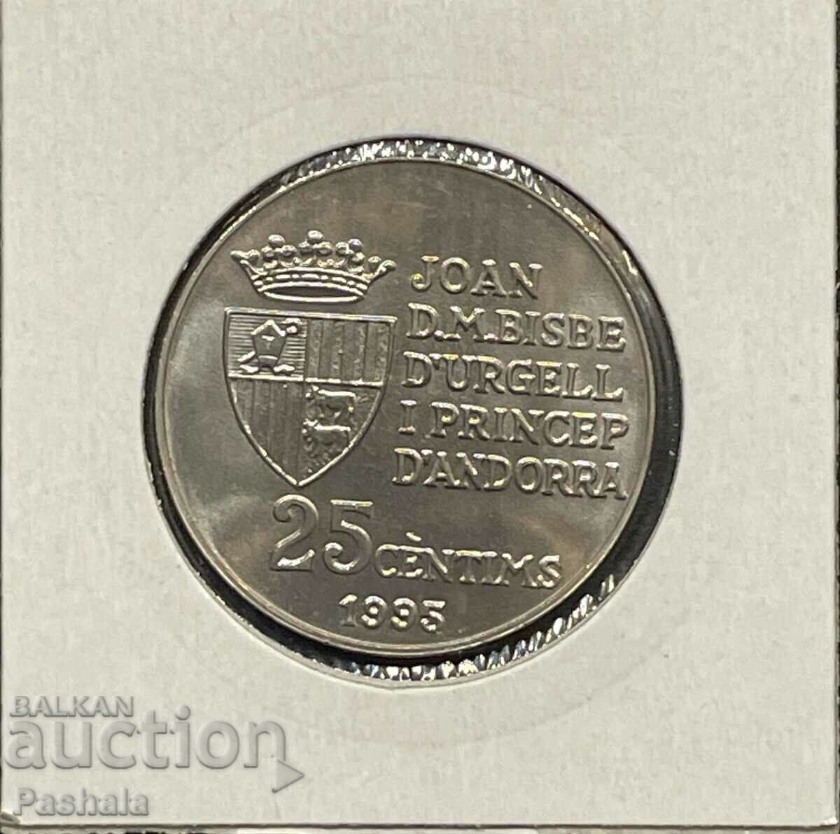Andorra 25 centim 1995 with price 8.00 BGN | € 4.09 Andorra 25 centim 1995 with price 8.00 BGN | € 4.09