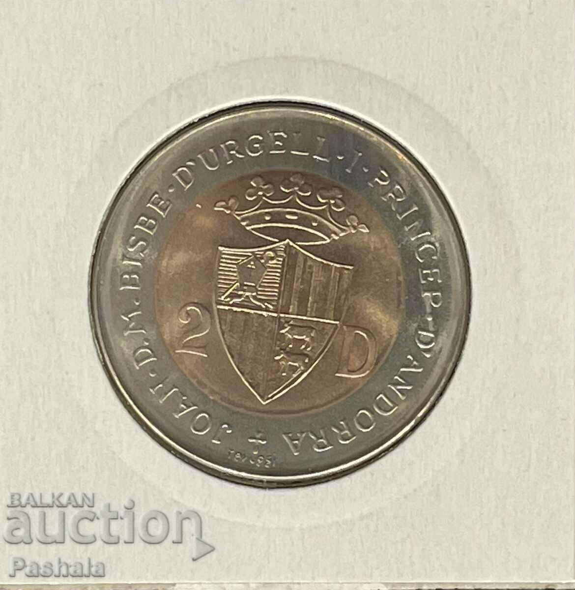 Andorra 2 Diners 1984. Rare. A doe. with price 35.00 BGN | € 17.90 Andorra 2 Diners 1984. Rare. A doe. with price 35.00 BGN | € 17.90