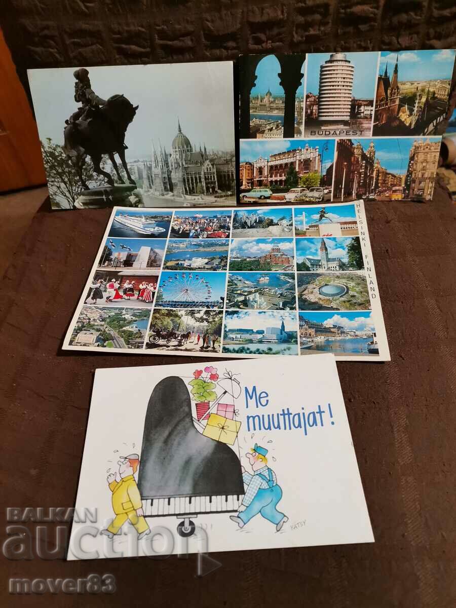 Postcards. Finland/Hungary. 4 pieces